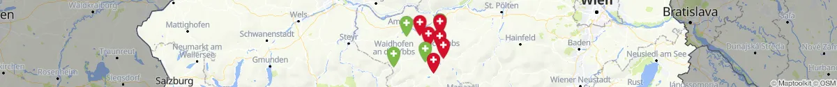 Kartenansicht für Apotheken-Notdienste in der Nähe von Gresten-Land (Scheibbs, Niederösterreich)
